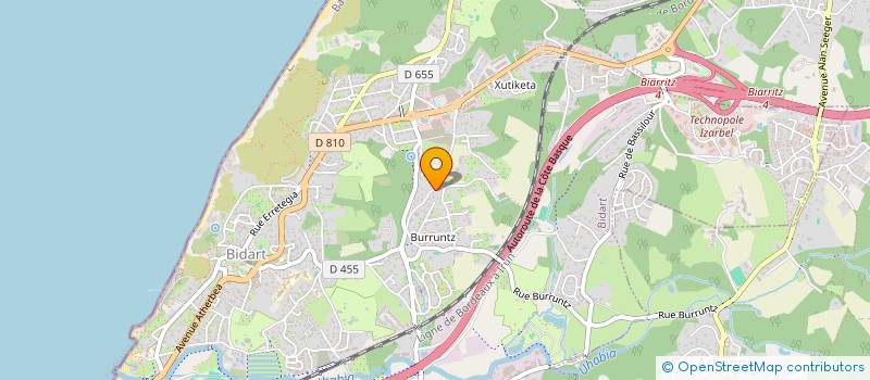 localisation de l'entreprise ANAIARREBA à BIDART