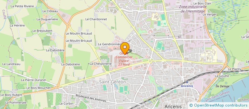 localisation de l'entreprise ANCENIS TISSUS à ANCENIS-SAINT-GEREON