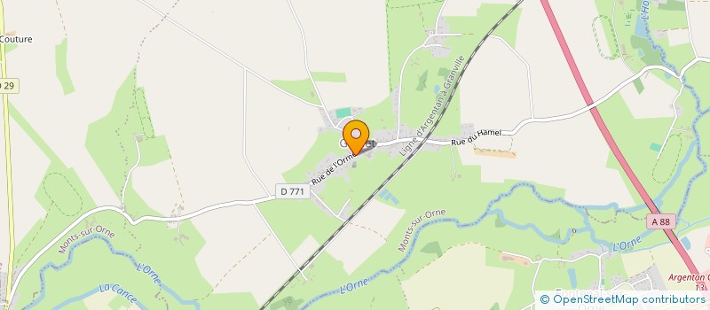 localisation de l'entreprise ANCIENS COMBATTANTS ET MEMOIRE DES COMBATTANTS DE GOULET, MONTGAROULT ET SENTILLY  MONTS-SUR-ORNE