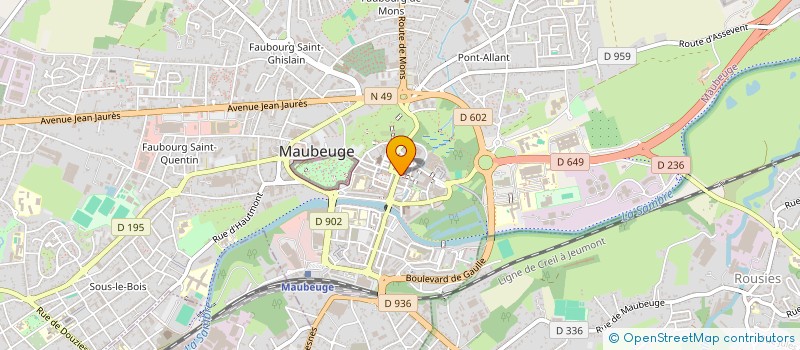 localisation de l'entreprise ANCIENS DU VAL DE SAMBRE TEAM FOOTBALL  MAUBEUGE