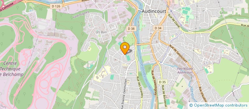 localisation de l'entreprise ANCIENS FOOTBALLEURS DE L'UNION SPORTIVE SOUS ROCHES  VALENTIGNEY