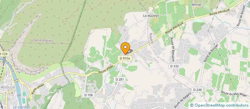 localisation de l'entreprise ANDUZE FOURNITURES AUTOS  BAGARD