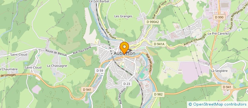 localisation de l'entreprise ANFIELD à AUBUSSON