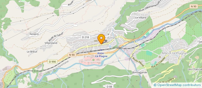 localisation de l'entreprise ANG'  AIME-LA-PLAGNE