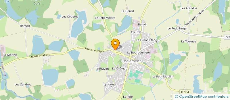localisation de l'entreprise ANGE à CHALAMONT