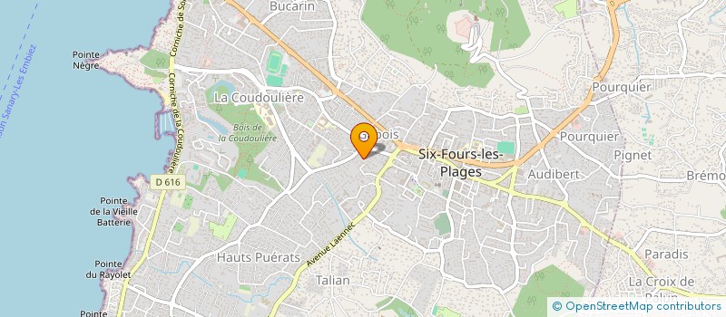 localisation de l'entreprise ANGE.MENUISERIE à SIX-FOURS-LES-PLAGES