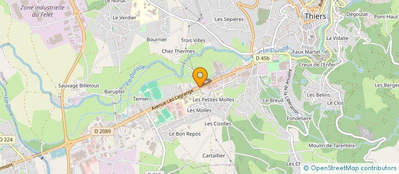 localisation de l'entreprise ANGELE COIFFURE à THIERS