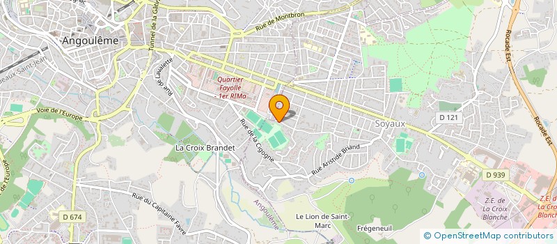 localisation de l'entreprise ANGOULEME CHARENTE FOOTBALL CLUB à SOYAUX