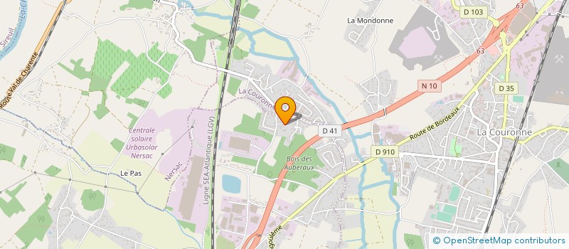 localisation de l'entreprise ANGOUMOIS COUVERTURE à ROULLET SAINT ESTEPHE
