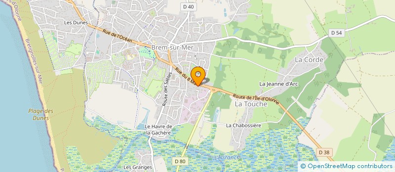 localisation de l'entreprise ANIMALUD à BREM-SUR-MER