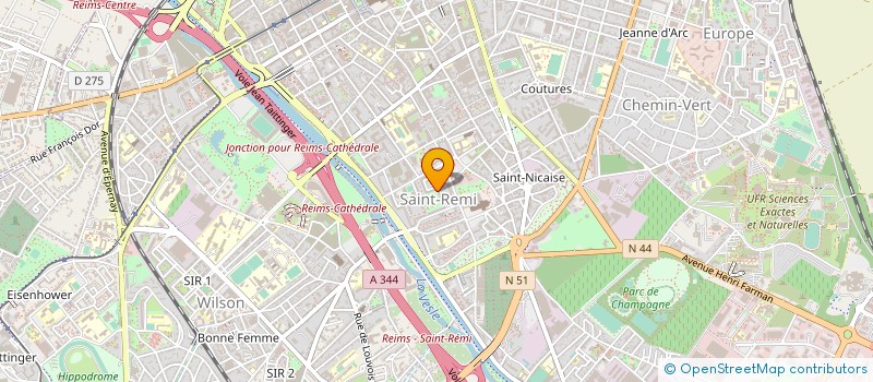 localisation de l'entreprise ANIMATION LOISIRS CHAMPAGNE ARDENNES  REIMS