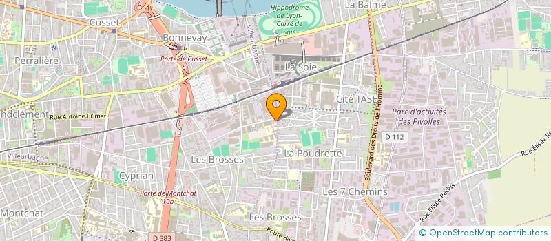 localisation de l'entreprise ANIMATION POUDRETTE à VILLEURBANNE