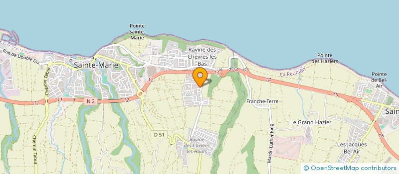 localisation de l'entreprise ANIMATIONS JEUNESSE DE LA REUNION à SAINTE-MARIE