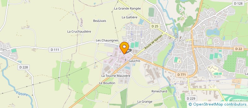 localisation de l'entreprise ANJOU DIFFUSION  CRAON