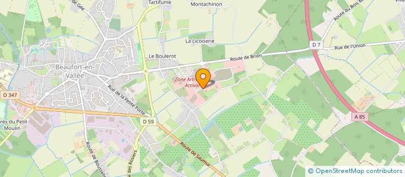 localisation de l'entreprise ANJOU FIL PROD à BEAUFORT-EN-ANJOU