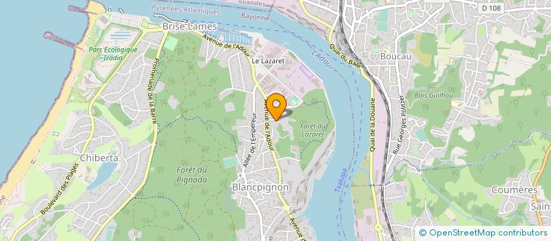 localisation de l'entreprise ANOSTE à ANGLET