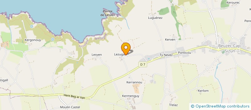 localisation de l'entreprise ANSQUER - LEZUGAR à BEUZEC-CAP-SIZUN