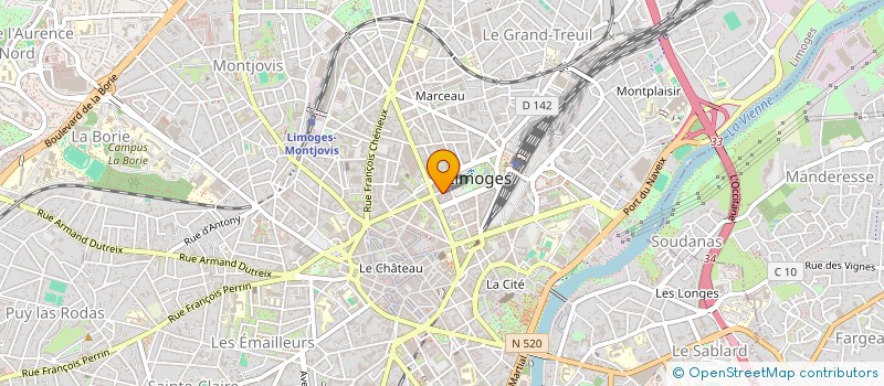 localisation de l'entreprise ANTARES à LIMOGES