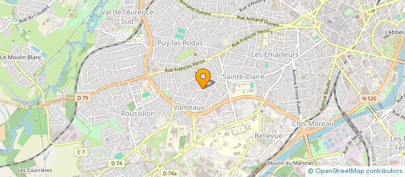 localisation de l'entreprise ANTOINE BOURDELLE à LIMOGES