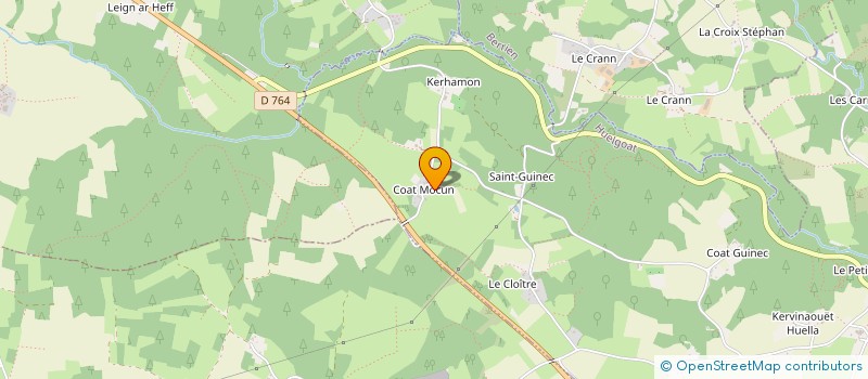 localisation de l'entreprise ANTOINE THEPAUT CHARPENTE COUVERTURE  HUELGOAT