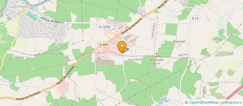 localisation de l'entreprise ANV TP à COLOMBIERS