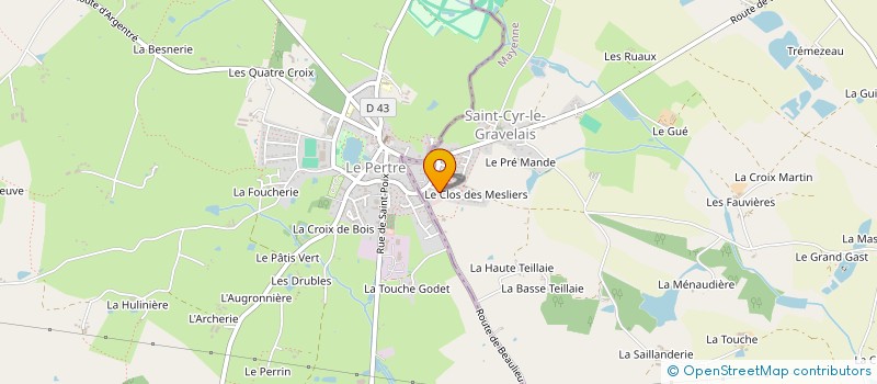 localisation de l'entreprise AOB METALLERIE S.A.R.L.  SAINT-CYR-LE-GRAVELAIS