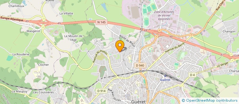 localisation de l'entreprise APAJH DE LA CREUSE à GUERET