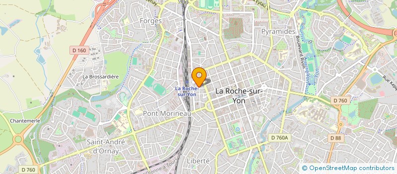 localisation de l'entreprise APESA 85 (AIDE PSYCHOLOGIQUE AUX ENTREPRENEURS EN SOUFFRANCE AIGUE 85) à LA ROCHE-SUR-YON