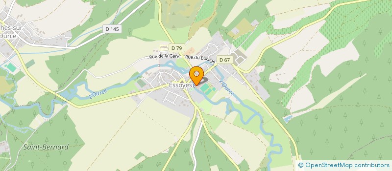 localisation de l'entreprise APEVO ( ASSOCIATION DES PARENTS D'ELEVES DE LA VALLEE DE L'OURCE)  ESSOYES