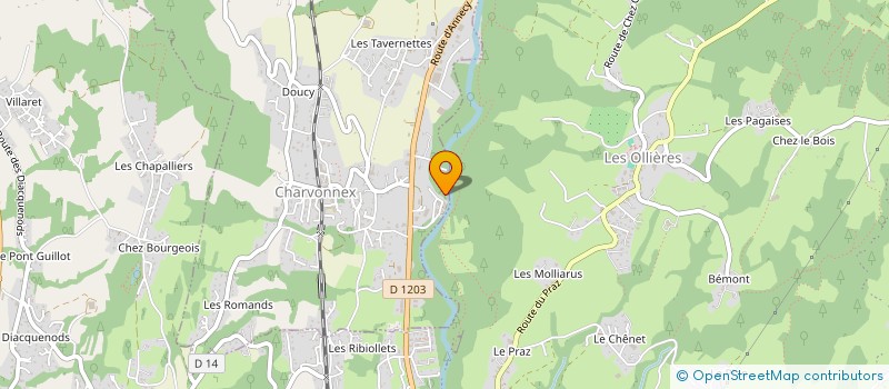 localisation de l'entreprise APF (ANNECY PLANTES FLEURS) à CHARVONNEX