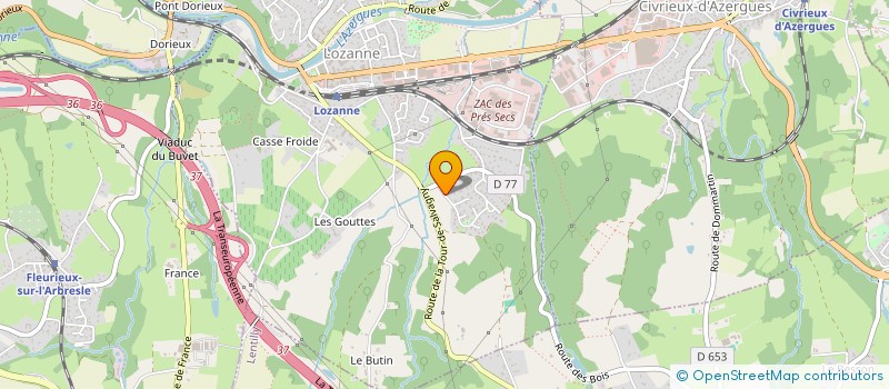 localisation de l'entreprise APRES, L'ORAGE.  LOZANNE