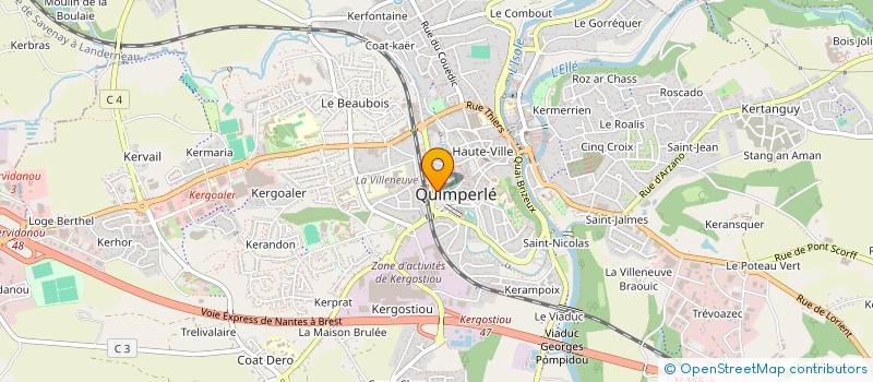 localisation de l'entreprise APSARA  QUIMPERLE