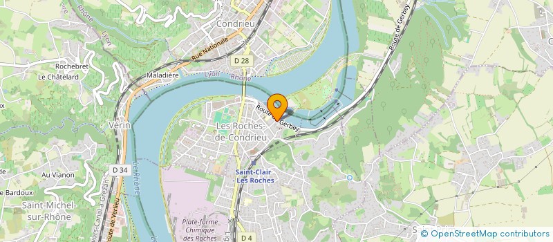 localisation de l'entreprise AQUA CALOR  LES ROCHES-DE-CONDRIEU