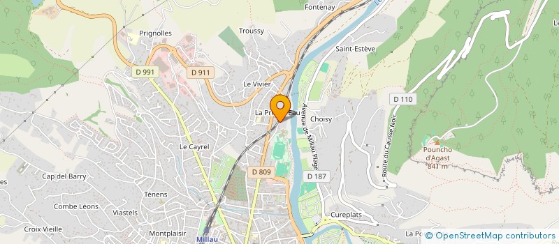 localisation de l'entreprise AQUA GRIMPE MILLAU GRANDS CAUSSES à MILLAU