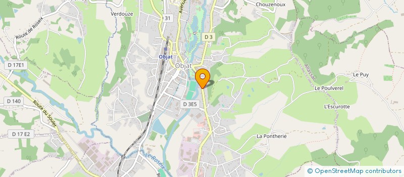 localisation de l'entreprise AQUA THERMIQUE 19  OBJAT