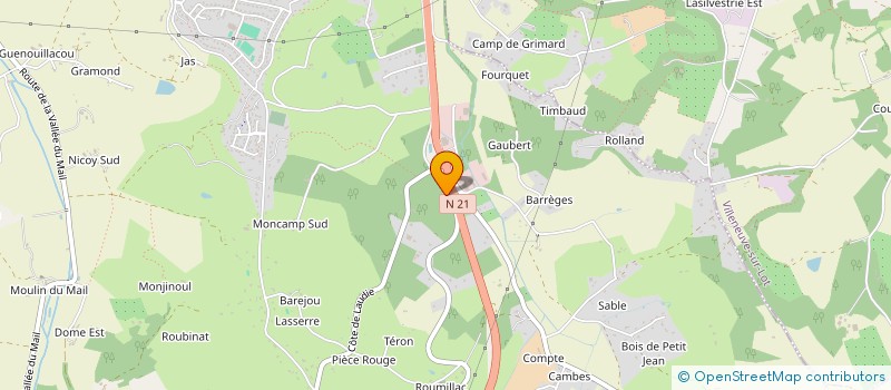 localisation de l'entreprise AQUAMARINE à PUJOLS
