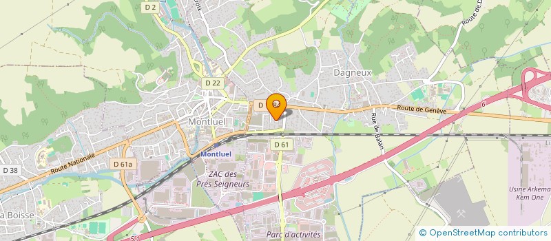 localisation de l'entreprise AQUAREM à DAGNEUX