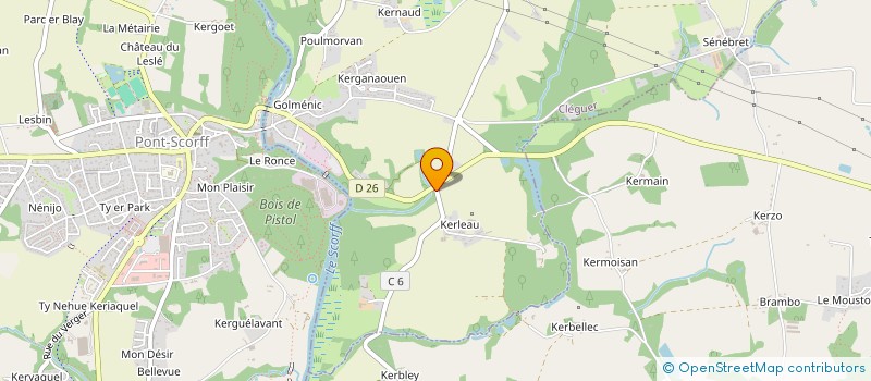 localisation de l'entreprise AQUATERRA PAYSAGES  CLEGUER