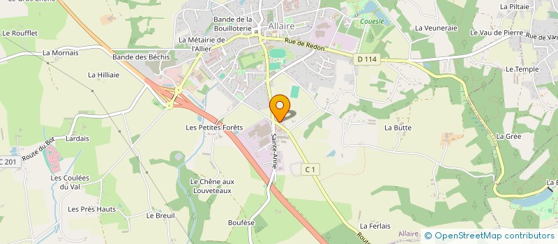 localisation de l'entreprise AQUATONALE à ALLAIRE