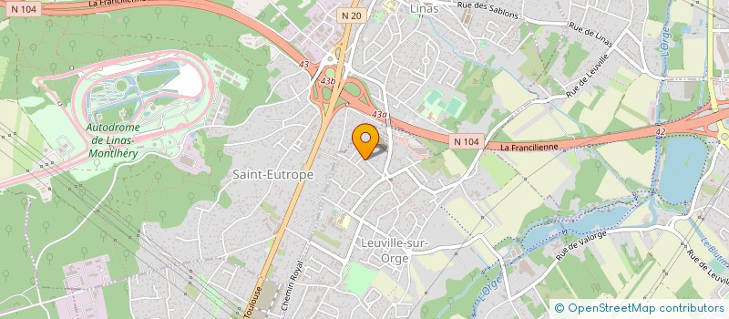 localisation de l'entreprise AQUAVERTE HYDROCULTURE à LEUVILLE-SUR-ORGE