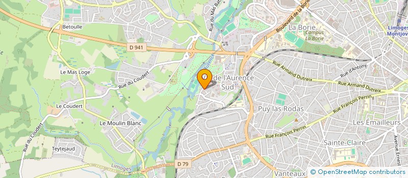 localisation de l'entreprise AQUILA à LIMOGES