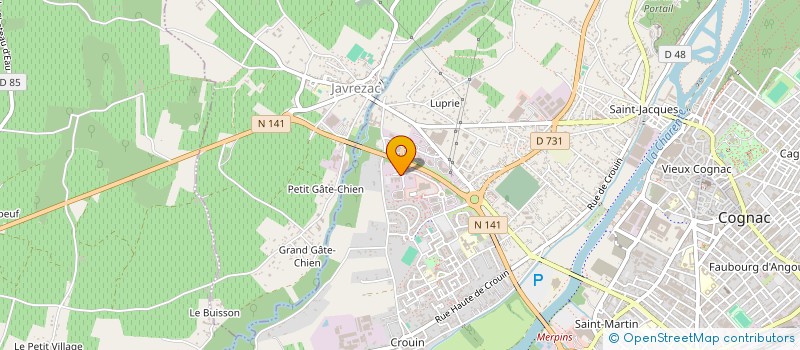 localisation de l'entreprise AQUITABIO à COGNAC