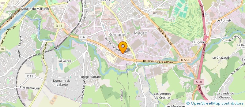 localisation de l'entreprise AQUITAINE AUTOMOBILE à LIMOGES