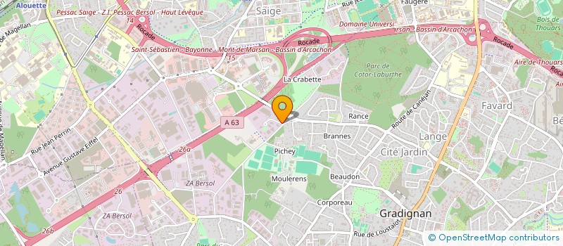 localisation de l'entreprise AQUITAINE COMMUNICATION à GRADIGNAN