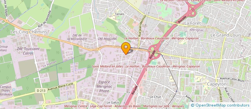 localisation de l'entreprise AQUITAINE FRET SARL à MERIGNAC