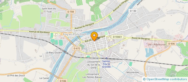 localisation de l'entreprise AQUITAINE HOMES à SAINTE-FOY-LA-GRANDE