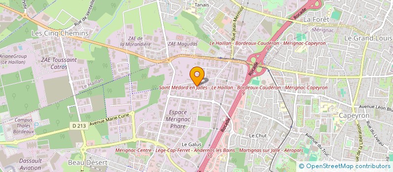 localisation de l'entreprise AQUITAINE TECHNIQUES ELECTRIQUES MODERNES à MERIGNAC