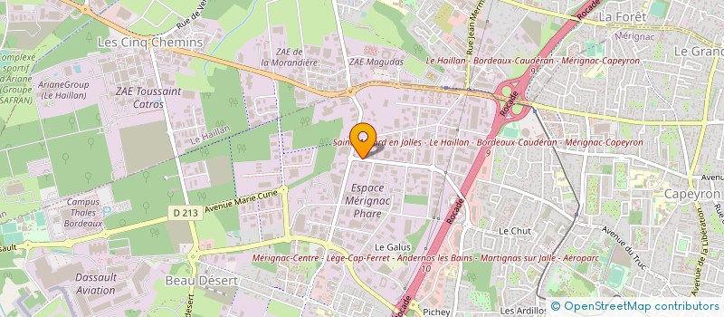 localisation de l'entreprise AQUITILIA  MERIGNAC