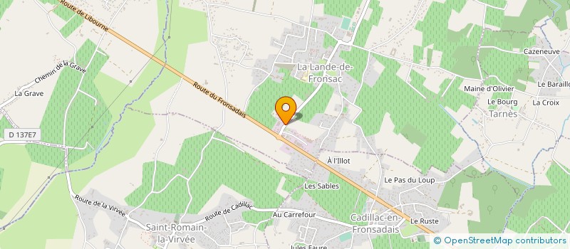 localisation de l'entreprise ARAGO DIST  LA LANDE DE FRONSAC