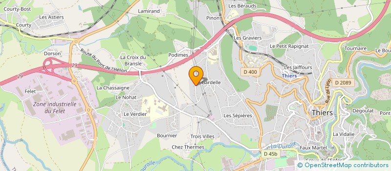 localisation de l'entreprise ARAQ  THIERS